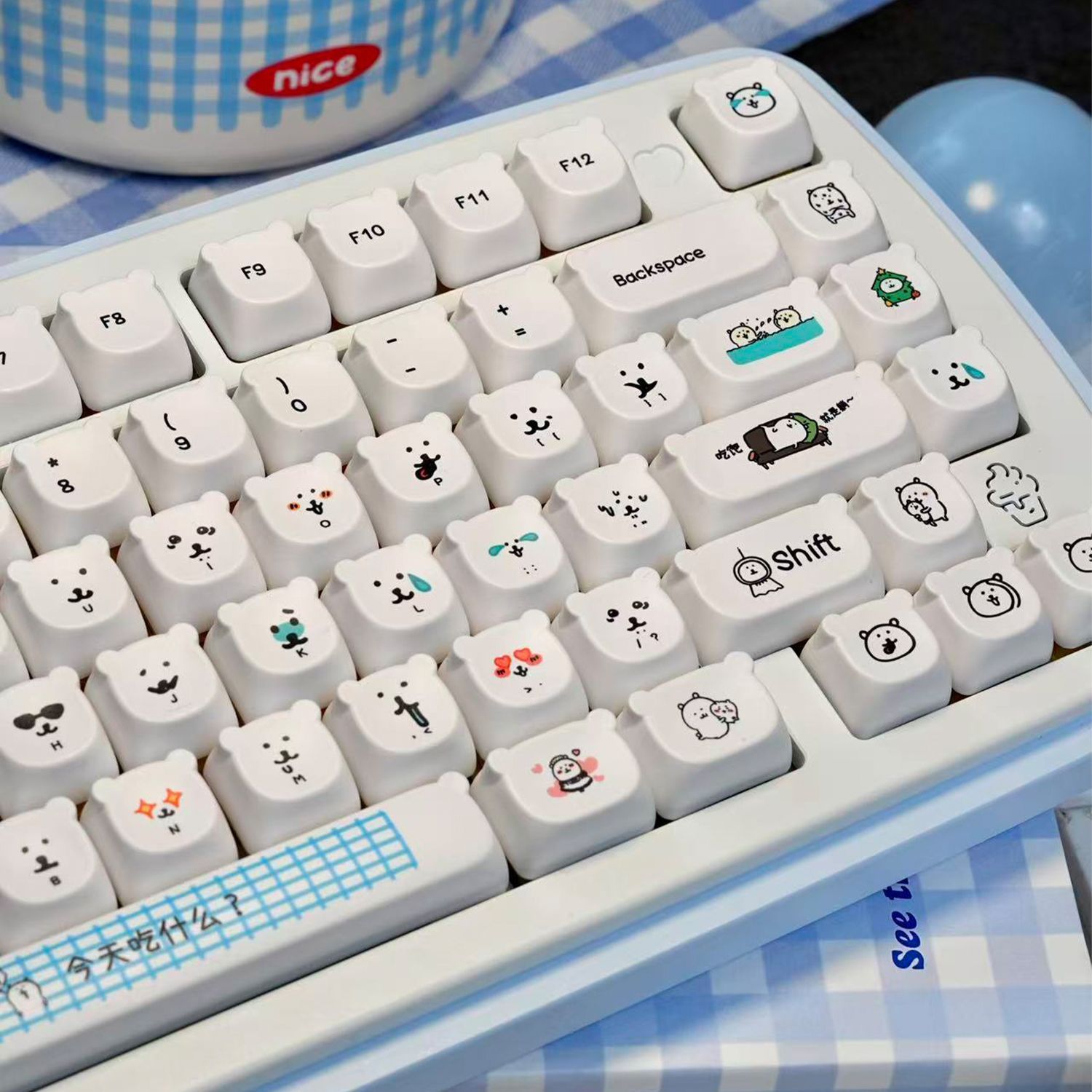 Gaming Accessories Aesthetic - Capuchons de touches PBT Kawaii Cartoon